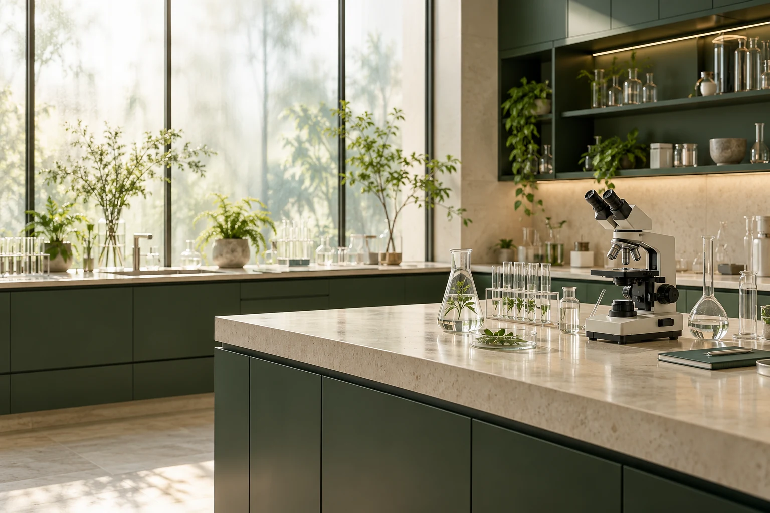 Illustrative research studio in natural light